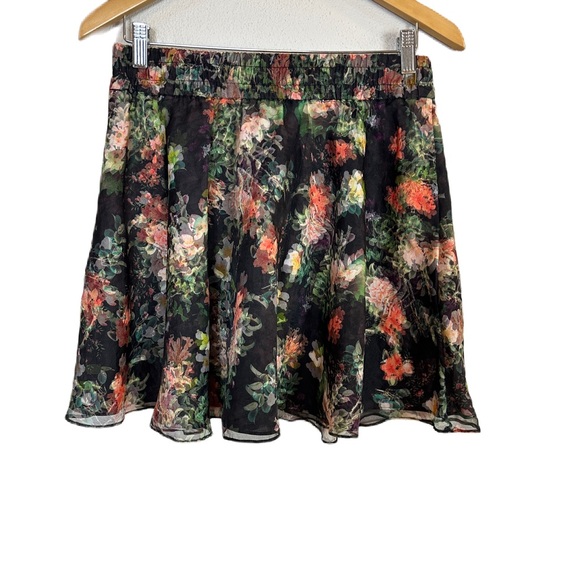 Alice + Olivia Dionne Floral Silk Black Mini Skirt Women’s Sz‎ 8 NWOT - Picture 2 of 7
